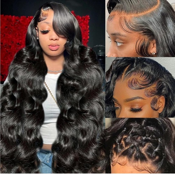 Other - 28 Inch 13x6 HD Full Lace Front Wigs Human Hair Pre Plucked With Baby Hair